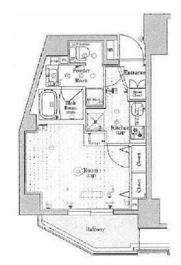 スカイコートグランデ清澄白河　108号室　間取り