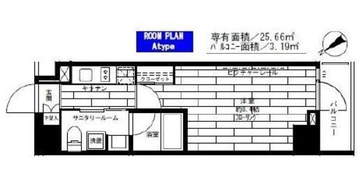 ステージグランデ茅場町　604号室　間取り