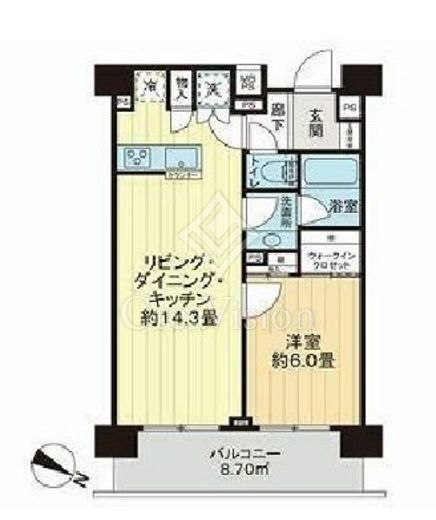 ライオンズクオーレ東京三ノ輪シティゲート　1203号室　間取り