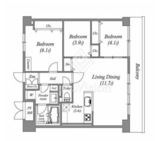 ウィンズパレス亀戸　602号室　間取り
