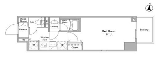 BPRレジデンス西早稲田　1406号室　間取り