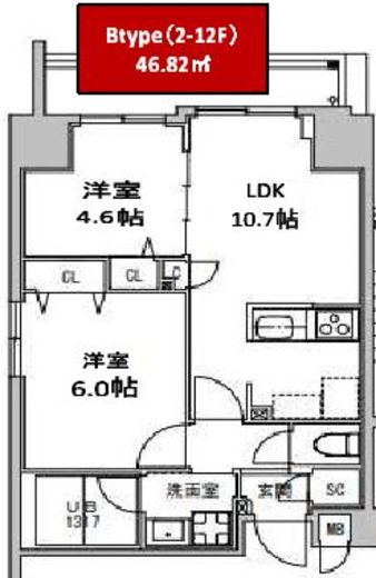 S-RESIDENCE押上Clair (エスレジデンス押上クレール)　504号室　間取り