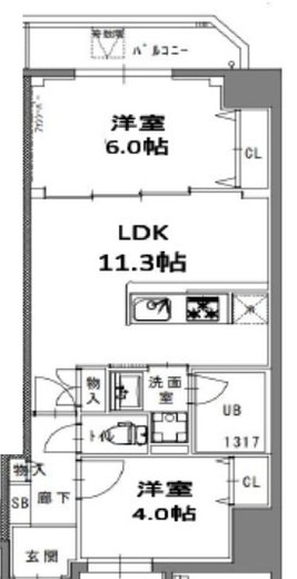 S-RESIDENCE菊川rivie (エスレジデンス菊川リヴィエ)　501号室　間取り