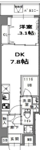 S-RESIDENCE菊川rivie　702号室　間取り