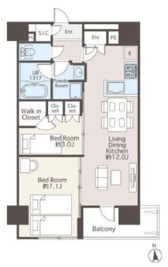 REFRAME 5 Asakusabashi　1301号室　間取り