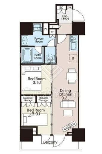パルタージュ隅田川テラス　601号室　間取り