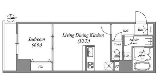 QUALITAS浅草橋 (クオリタス浅草橋)　305号室　間取り