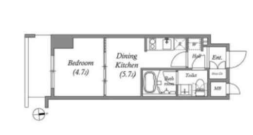 QUALITAS浅草橋 (クオリタス浅草橋)　604号室　間取り