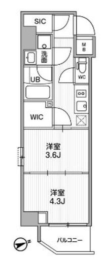 SYFORME浅草Ⅱ (シーフォルム浅草Ⅱ)　903号室　間取り