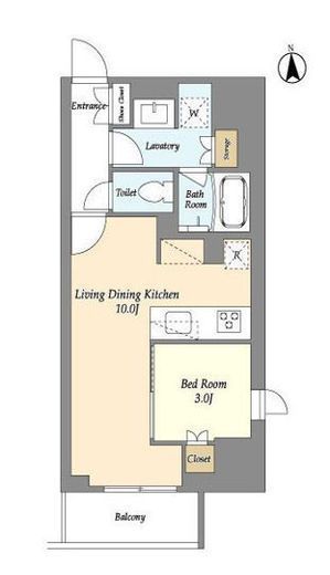 LaSante上野　404号室　間取り
