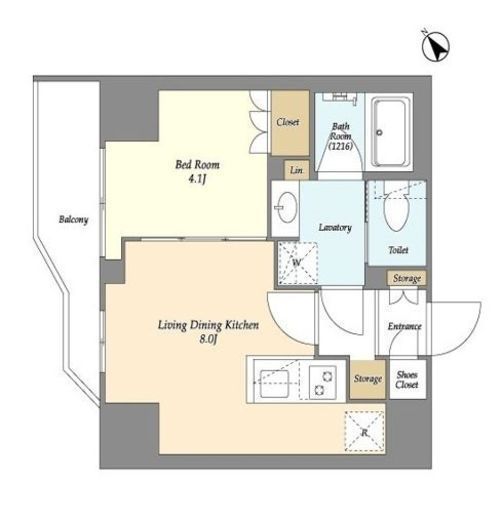 ルジェンテ・バリュ上野根岸　1201号室　間取り