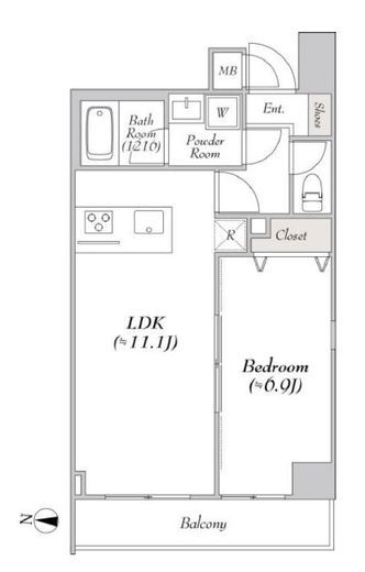 プレール・ドゥーク錦糸公園NORTH　710号室　間取り