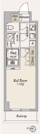 La Douceur大島 (ラドゥセール大島)　313号室　間取り