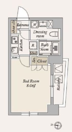 La Douceur大島 (ラドゥセール大島)　401号室　間取り