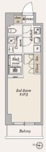 La Douceur大島 (ラドゥセール大島)　513号室　間取り