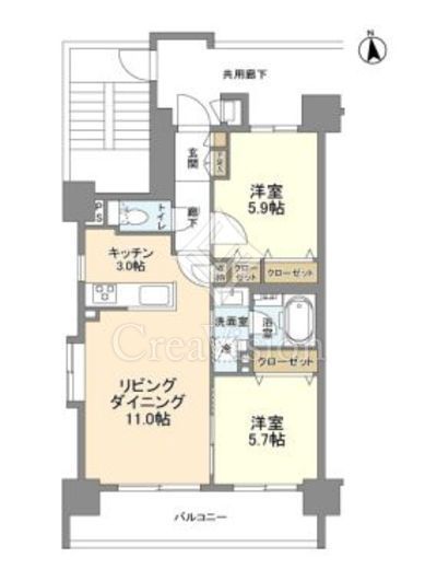 グラーナ上野　301号室　間取り