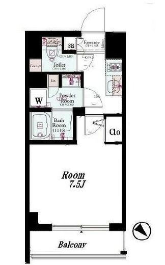 コンシェリア門前仲町SAKURA PROMENADE　303号室　間取り