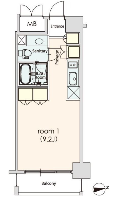 カスタリア芝公園　502号室　間取り