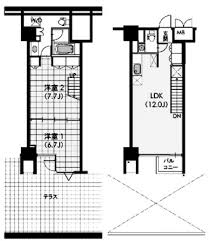 カスタリア芝公園　104号室　間取り