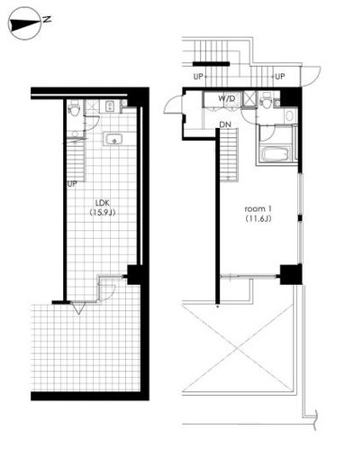 カスタリア芝公園　106号室　間取り