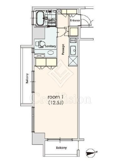 カスタリア芝公園　401号室　間取り