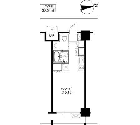 カスタリア芝公園　504号室　間取り
