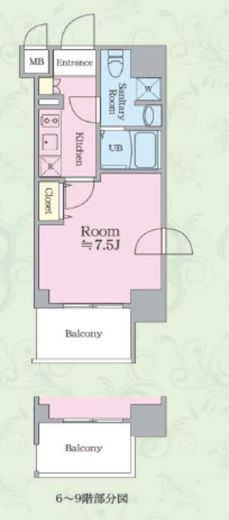 グランドコンシェルジュ浅草橋　803号室　間取り