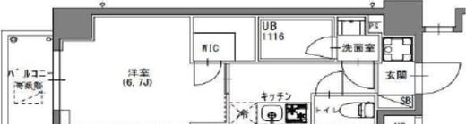 S-RESIDENCE押上Blossom (エスレジデンス押上ブロッサム)　405号室　間取り