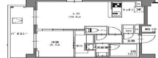 S-RESIDENCE押上Blossom (エスレジデンス押上ブロッサム)　804号室　間取り