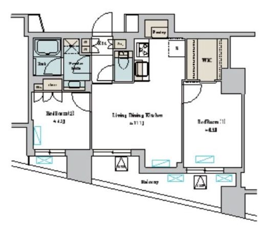 ディームス蔵前Avenue　803号室　間取り