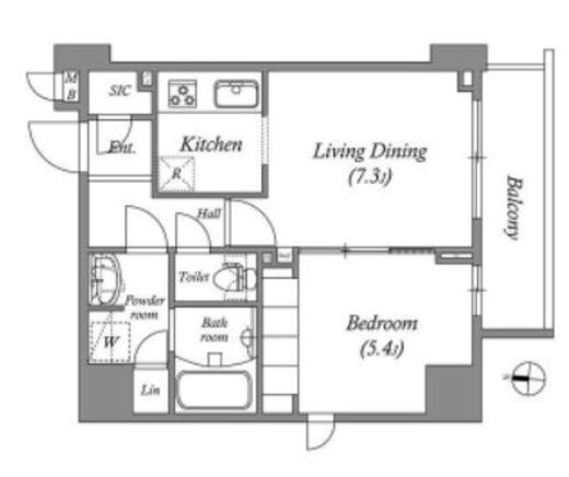 GRAN PASEO両国South (グランパセオ両国サウス)　1103号室　間取り