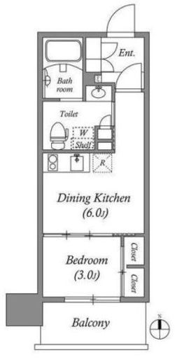 コスモグラシア三ノ輪　203号室　間取り