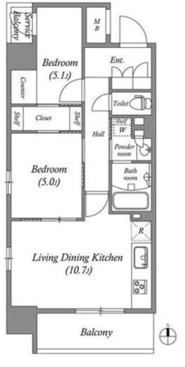 コスモグラシア三ノ輪　501号室　間取り