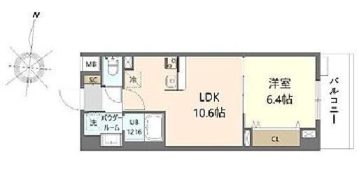 ウエサカステューディオ　406号室　間取り