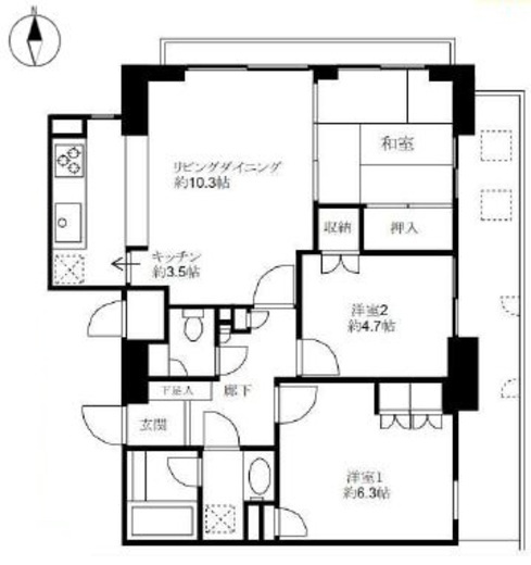 ハイシティ清澄白河ステーションプラザ　1001号室　間取り