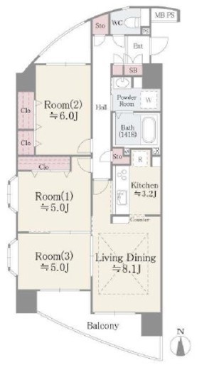 メゾン・シャルム　707号室　間取り