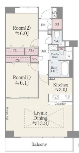 メゾン・シャルム　203号室　間取り