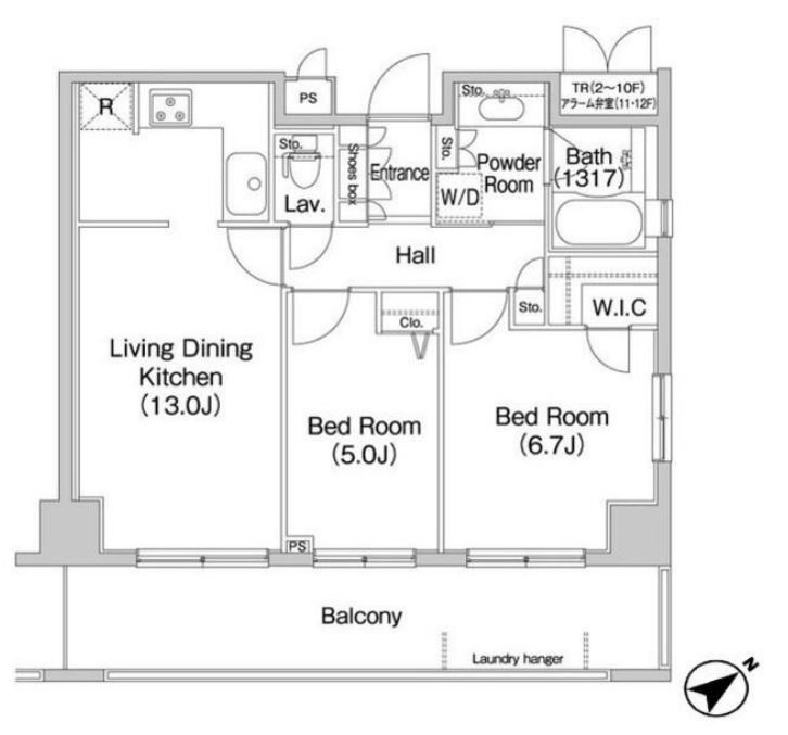 コンフォリア田町　1001号室　間取り