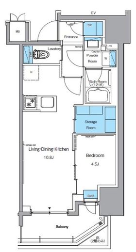 プライムアーバン浅草田原町　304号室　間取り