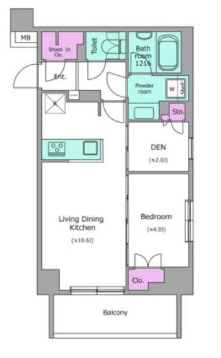 ドゥーエ菊川　606号室　間取り