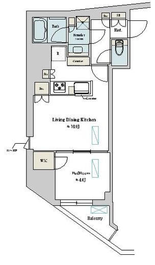 ディームス蔵前Residence　1101号室　間取り