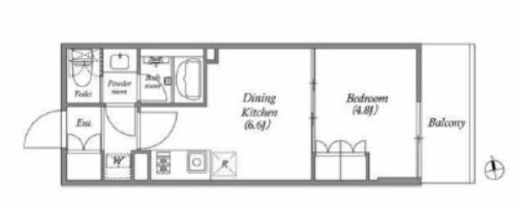 ディームス蔵前Residence　505号室　間取り