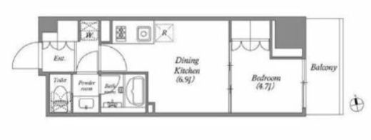 ディームス蔵前Residence　704号室　間取り