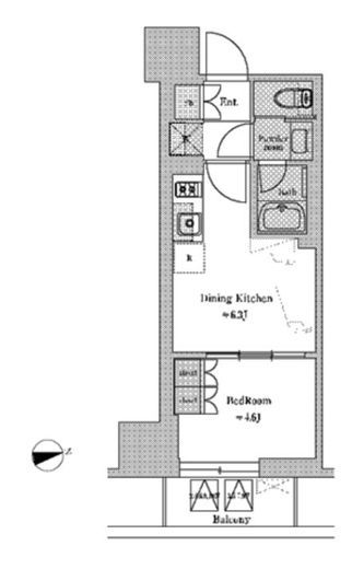 ディームス蔵前Residence　805号室　間取り