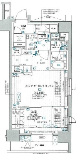 パレステージ大島　1503号室　間取り