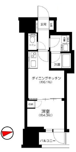 ライオンズミレス蔵前　707号室　間取り