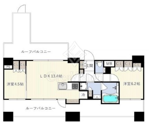 ES-Grande木場公園 (エスグランデ木場)　801号室　間取り