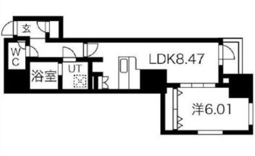 プレール・ドゥーク錦糸公園前　601号室　間取り