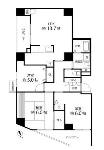 T's garden東陽町 (ティーズガーデン東陽町)　1102号室　間取り