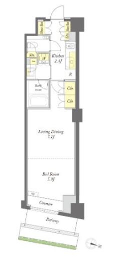 プライムメゾン森下WEST　321号室　間取り